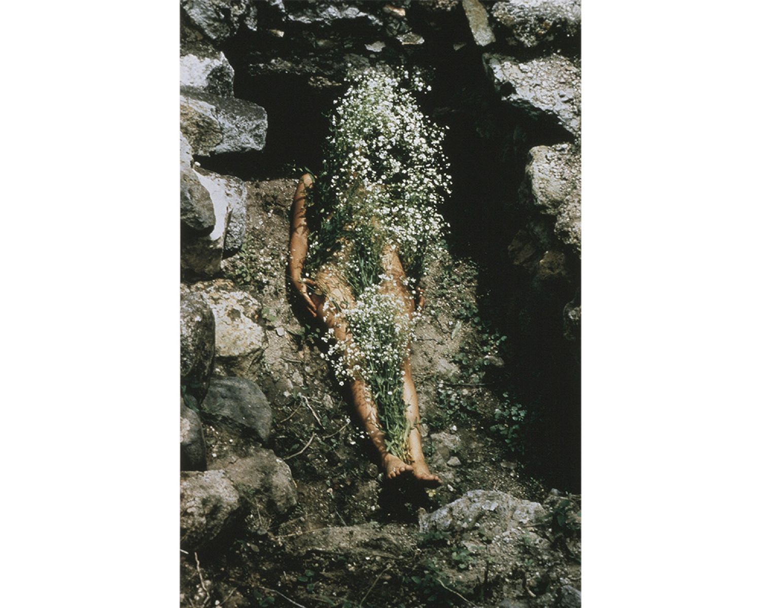 Ana Mendieta  - Untitled (Image from Yagul) from Silueta Series in Mexico 1973 August original slide; 1991 posthumous print