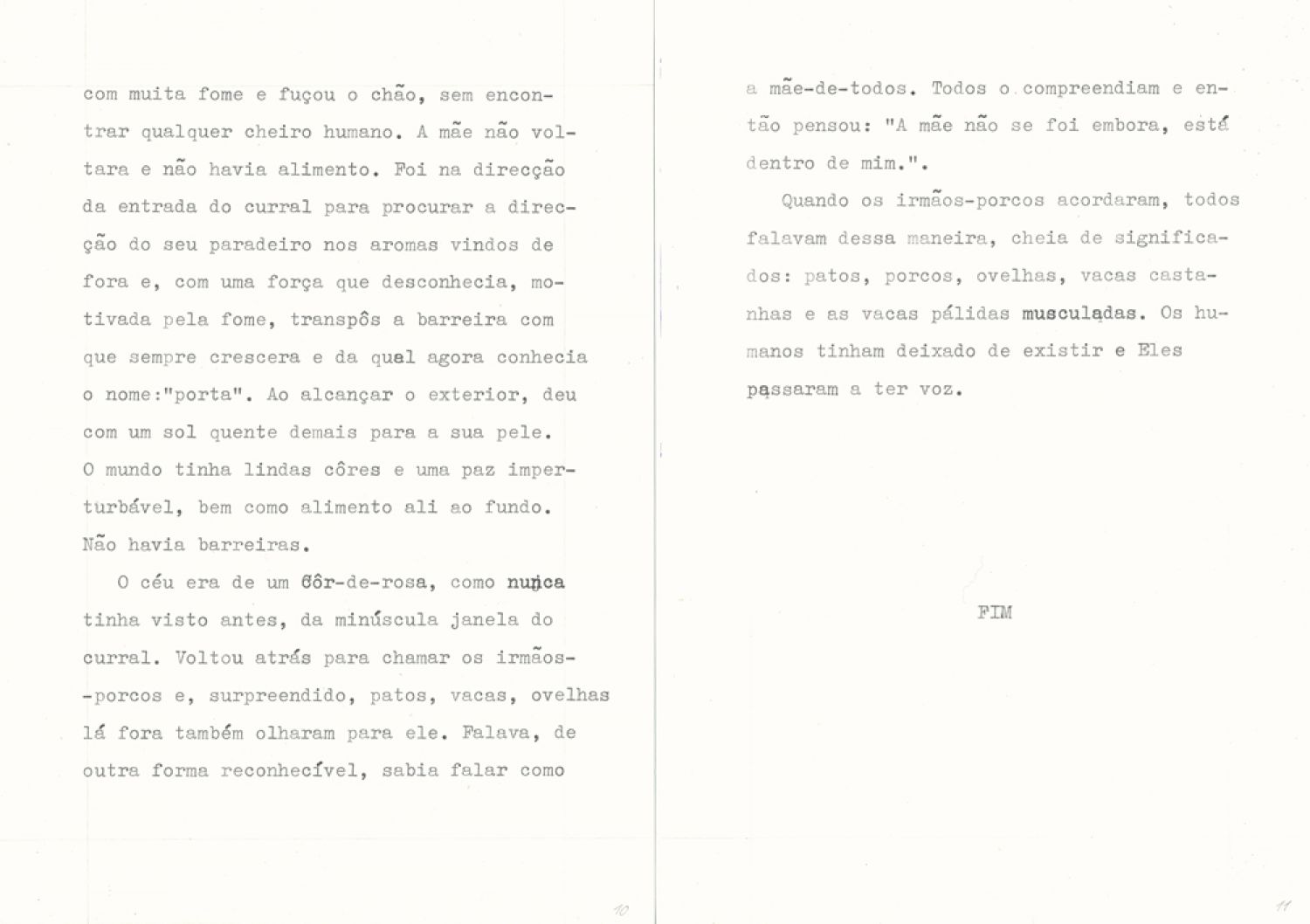 Magda Delgado, «Depois do Abismo», 2018. Texto dactilografado em folhas A5