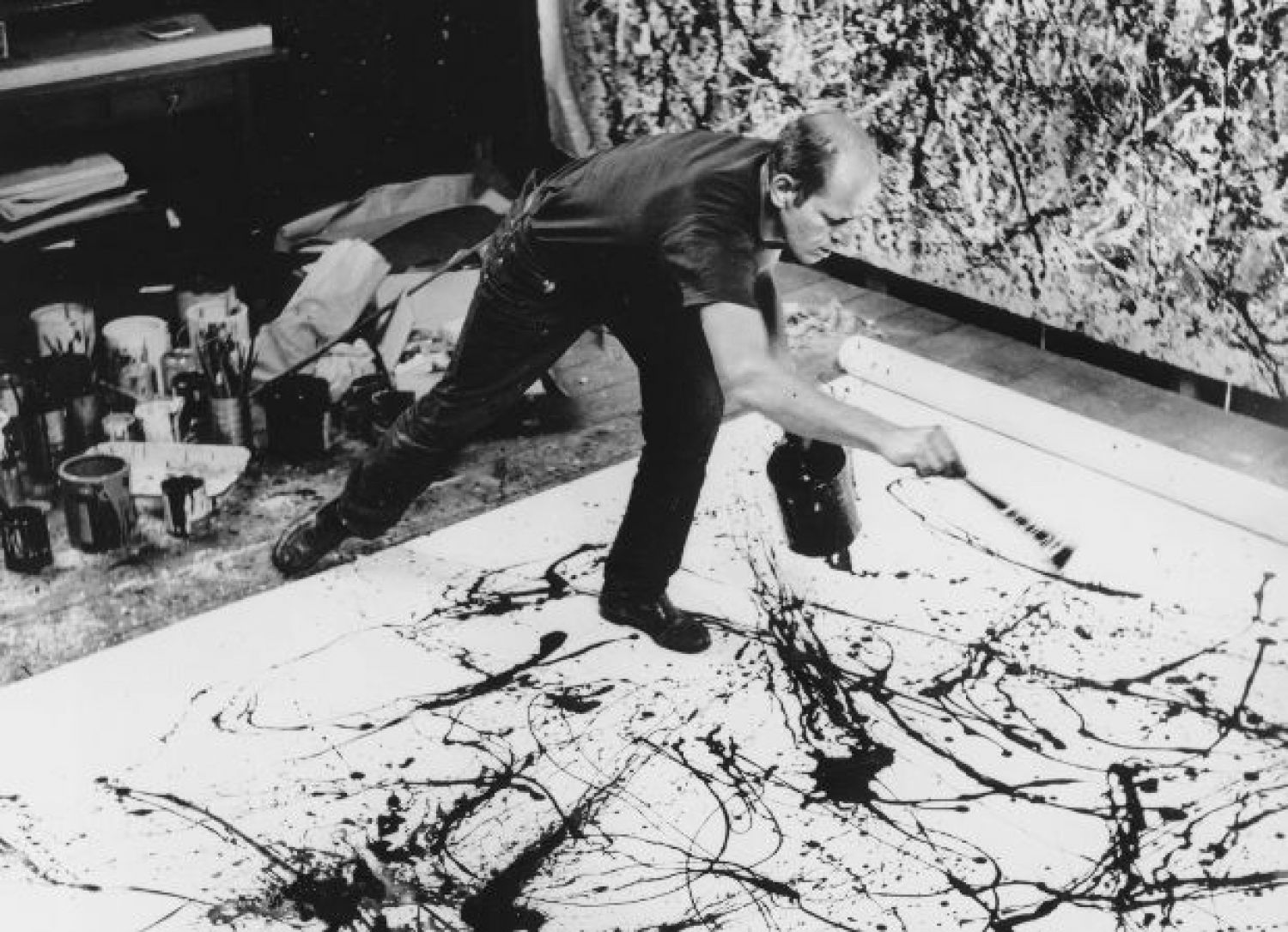 Jackson Pollock, The artist at work, 1950