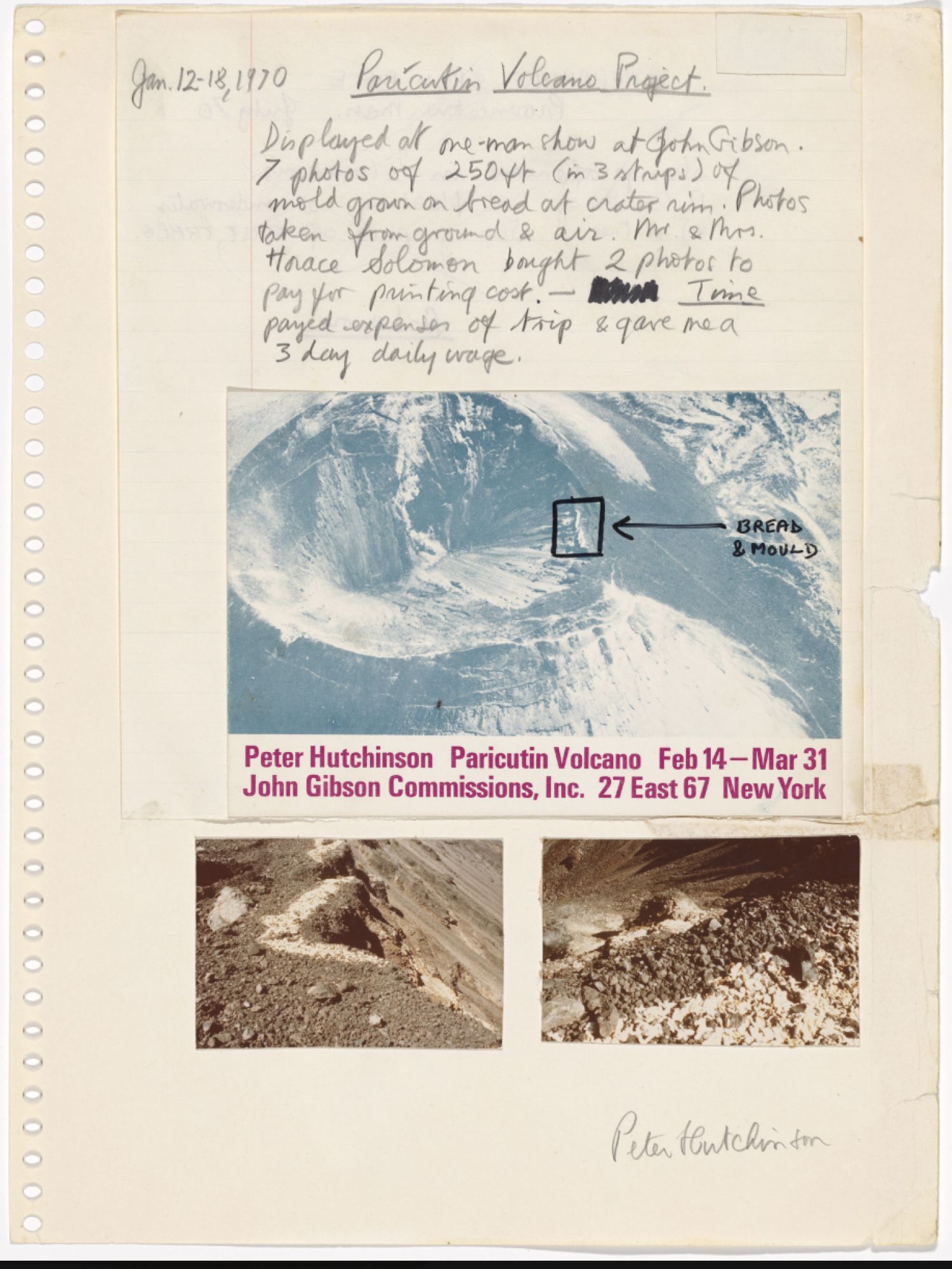 Peter Hutchinson, «Paricutin Volcano Project», 1970