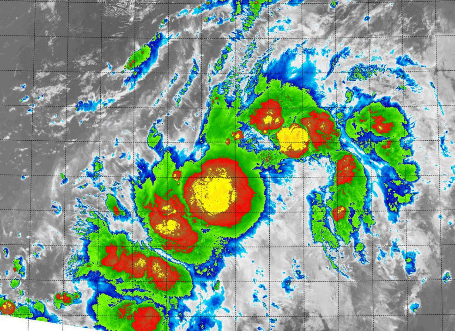 O satélite Suomi NPP da NASA-NOAA vê a depressão tropical 14E desorganizada